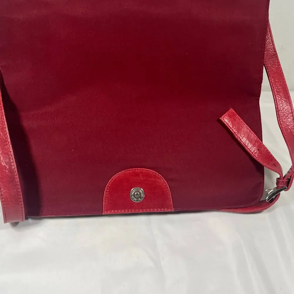 Pelle Studio Wilsons Leather Dark Red Leather Crossbody Travel Office IPad Bag
